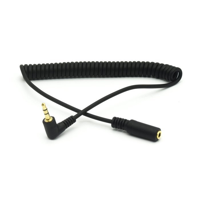 Coiled 3.5mm Jack Audio Cable - Riipoo 5 Feet 90 Degree Angle 3 Pole TRS 3.5mm Male to Female Stereo Jack Audio... N3