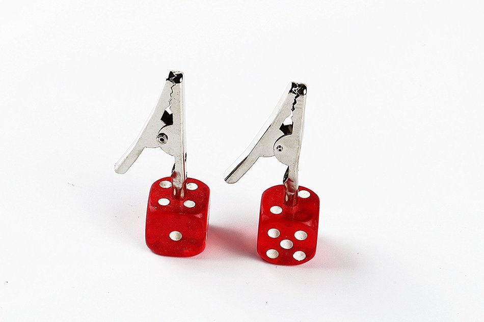 Dice Crocodile Clip (Red) N12