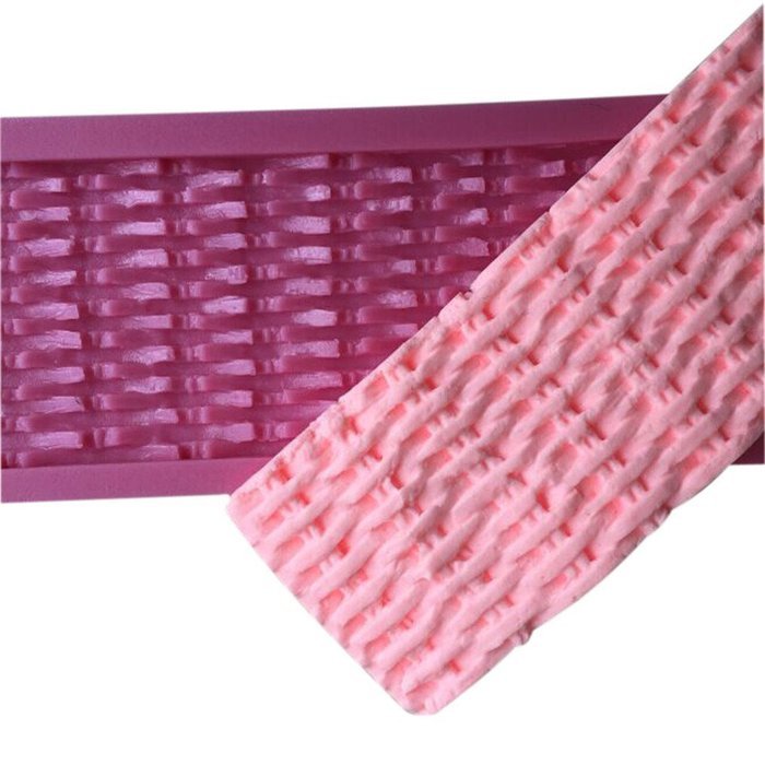 FLY Dense Weave Veins Fondant Silicone Lace Mold Cake Decorating Baking Mould,Pink N2