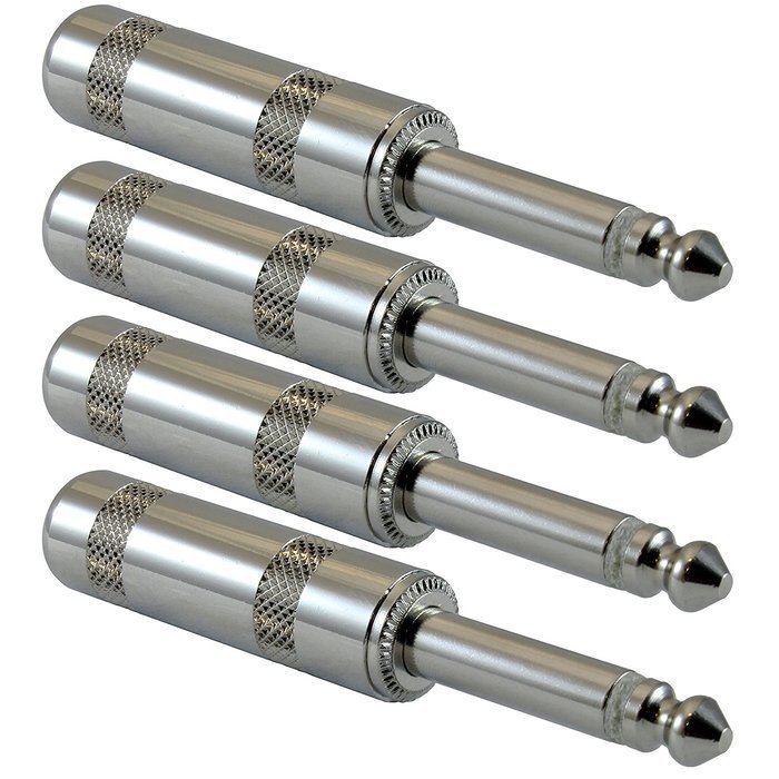 GLS Audio 1/4" Plugs for Speaker Cables, Patch Cables, Snakes - TS Male Mono 1/4 Inch Phono 6.3mm Phone Plug Bulk... N4