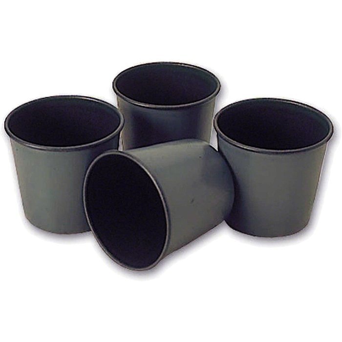 Matfer Bourgeat Steel Exopan Small Cake Mold For Baba, Non-stick , 2.5" Diam., 6PK Black 331595