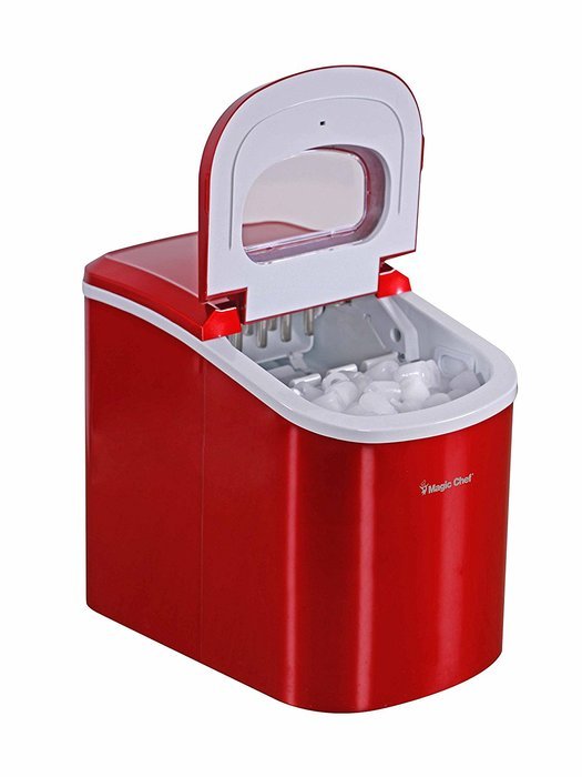 Magic Chef MCIM22R Ice Maker, 27 lb, Red