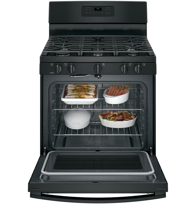 GE JGB660DEJBB 30" Black Gas Sealed Burner Range