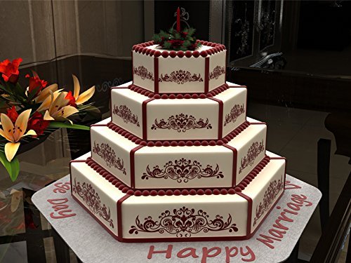 4 Tier Hexagon Multilayer Birthday Wedding Anniversary Cake Tins / Pans 6" 8" 10" 12"