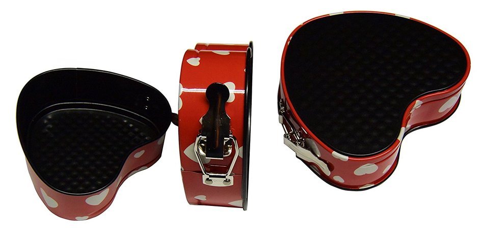 Cake Mould Red Heart Shaped Bake Ware (Set of 3) N2