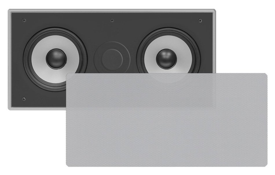 Pyle PDIWCS56SL In-Wall / In-Ceiling Dual 5.25" Center Channel Sound System, 2-Way, Flush Mount, Silver, Single... N6