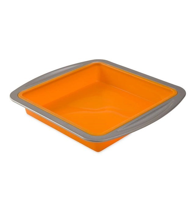 reuseit Easy Bake, Non stick, Oven safe, 100% BPA-free, Stainless steel and Food grade Silicone Square Cake Pan...