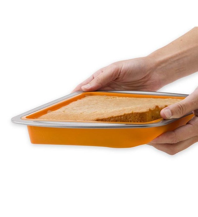 reuseit Easy Bake, Non stick, Oven safe, 100% BPA-free, Stainless steel and Food grade Silicone Square Cake Pan... N2