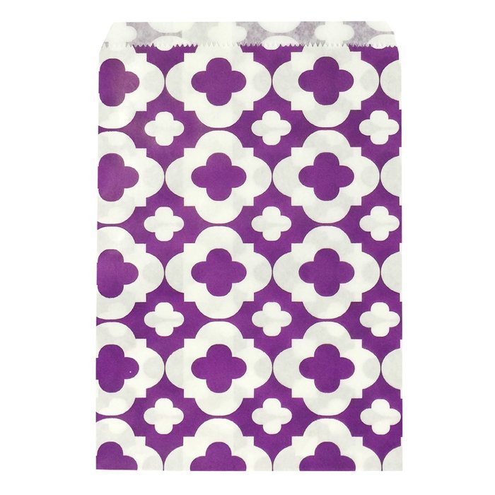 Wrapables 25 Count Clover Print Party Treat Bags, Aqua N11