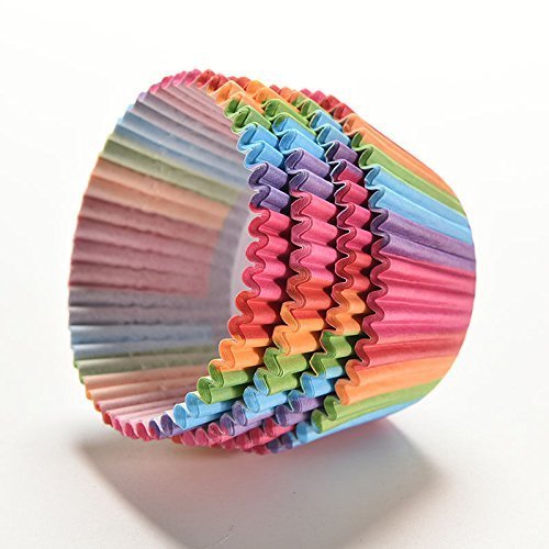 Yosoo Colorful Rainbow Paper Cake Cup Baking Muffin Liner 100 Pcs N3