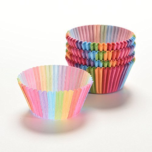 Yosoo Colorful Rainbow Paper Cake Cup Baking Muffin Liner 100 Pcs N4
