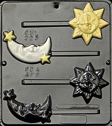 Sun & Moon Lollipop Chocolate Candy Mold 223