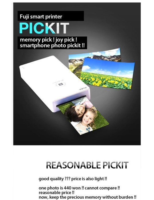 Fujifilm smartphone printer pickit portable for Android iphone galaxy LG optimus IOS NEW