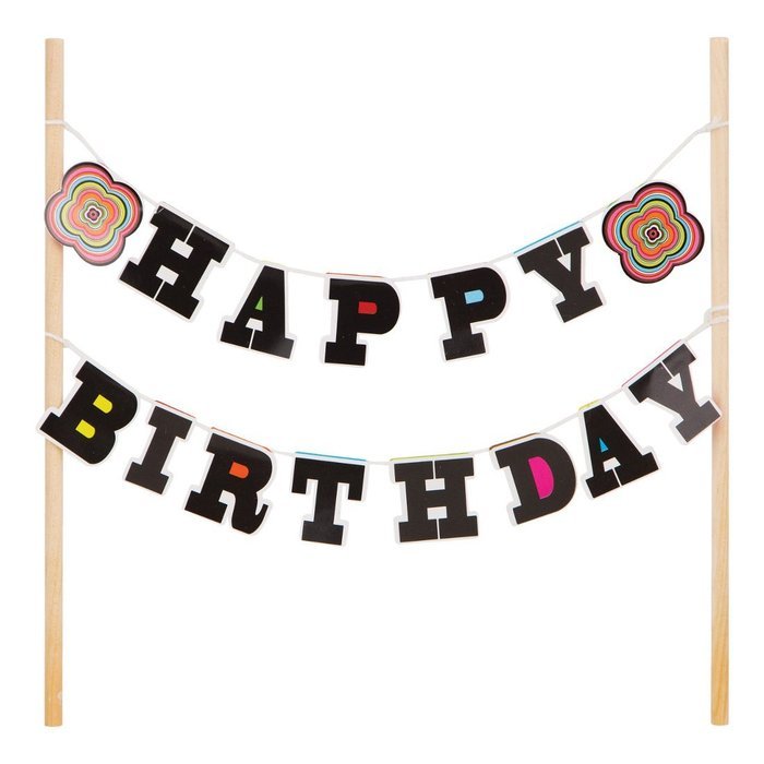 French Bull Birthday Cake- Foil Cake Banner Topper N7