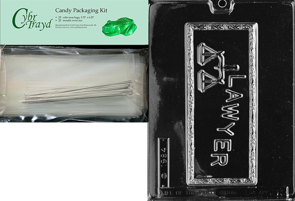 Cybrtrayd J018 Lawyer Card Chocolate Candy Mold with Exclusive Cybrtrayd Copyrighted Chocolate Molding Instructions N5