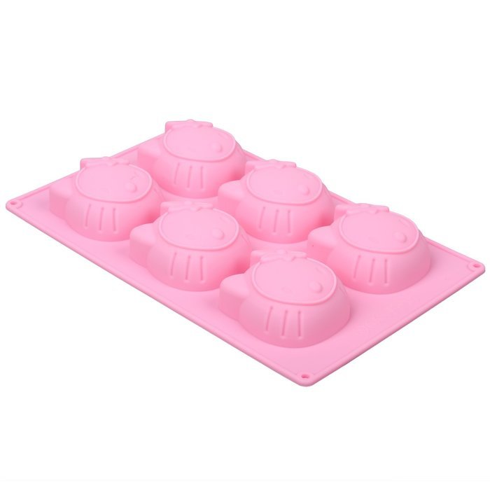 Ebake Reusable Cartoon Silicone Mold for Cake, Chocolate, Jelly, Candy and Ice cubes (Kitty, Pink) N7