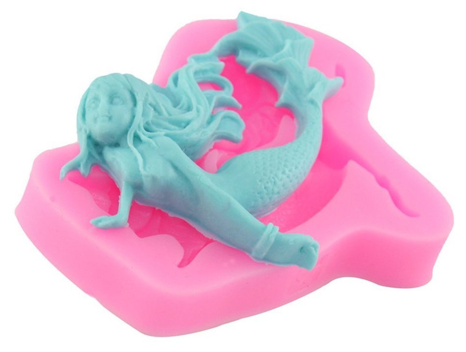 Beauty Clubs 3D Cake Decor Chocolate Baking Mold Beauty Mermaid Fairy Silicone Fondant Mould