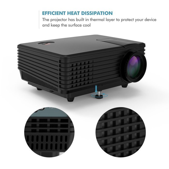 OEM H1 LED LCD (WVGA) Mini Video Projector - US Version (Includes Warranty) - Black (FP8048H1) N8