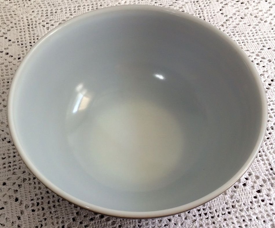 RARE Vintage Pyrex Glass Terra Yellow & Black/Brown 404 Mixing Bowl N2