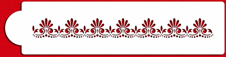 Designer Stencils C491 Fleur De Lis Cake Stencil Side 3, Beige/semi-transparent N3