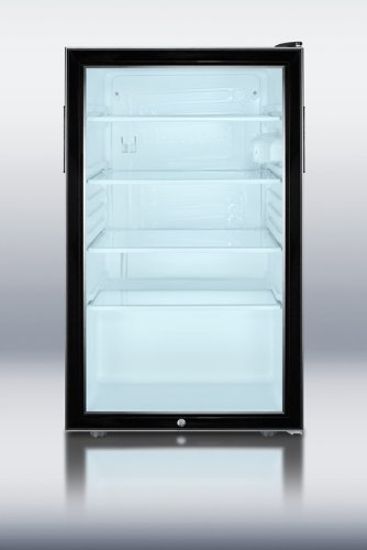Summit SCR500BL7ADA 20" All Refrigerator with 4.1 cu. ft. Capacity Glass Door Auto Defrost Adjustable Glass Shelves...