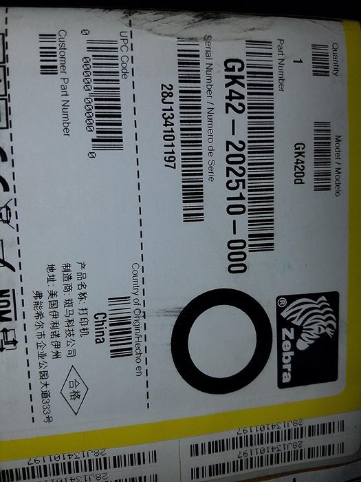 Zebra GC420d Direct Thermal Printer - Monochrome - Desktop - Label Print - 4.09" Print Width - 4 in/s Mono - 203... N3