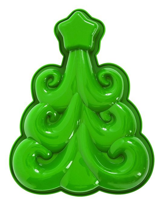 Pavoni FRT166 Platinum Silicone Christmas Tree Deco Tree Cake Mould, Green