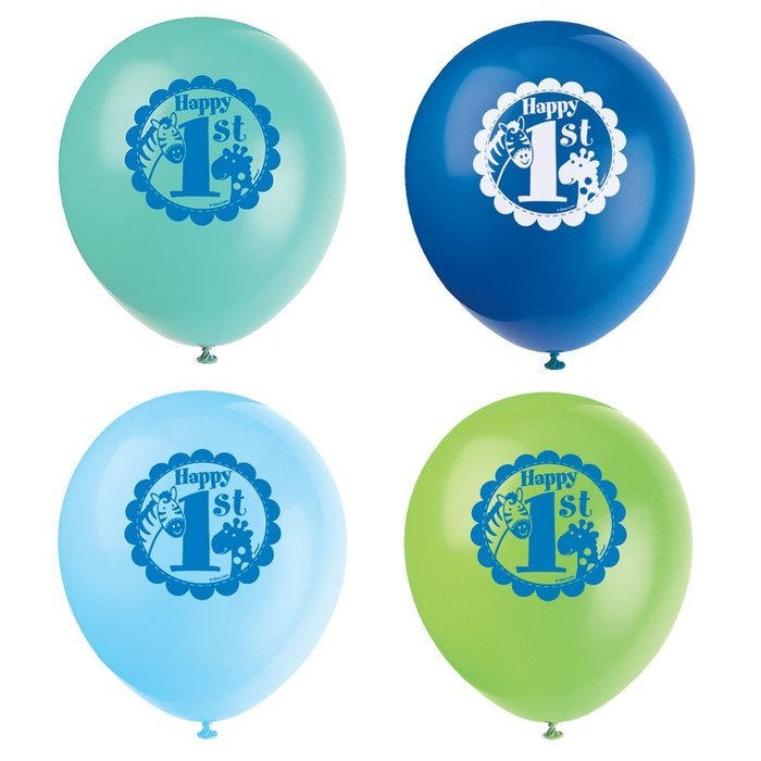 Blue Safari First Birthday Cupcake Kit for 24 N21