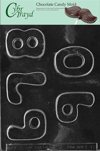 Cybrtrayd L013 Letters and Numbers Chocolate Candy Mold, No.6 to 9 and 0