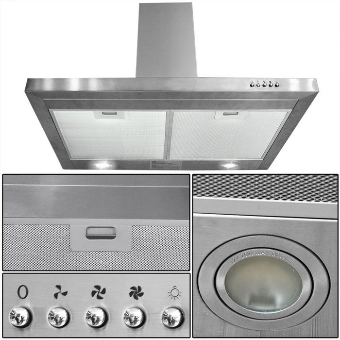 30" Stainless Steel Kitchen Powerful Wall Mount Range Hood Vent