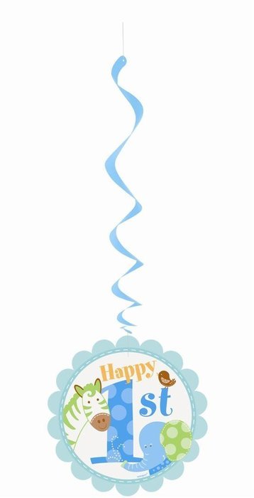 Blue Safari First Birthday Cupcake Kit for 24 N25