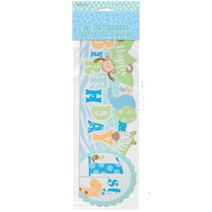 Blue Safari First Birthday Cupcake Kit for 24 N27