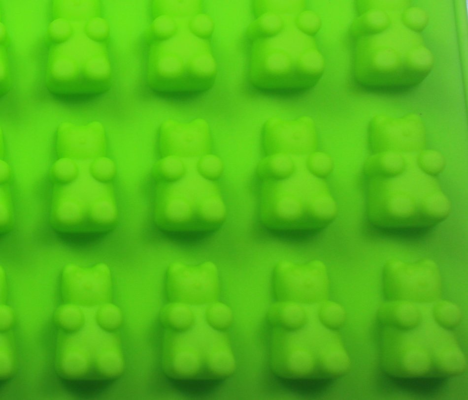 2 - No Plastic Filler - Pure LFGB Silicone - 2 - 50 Cavity (100 Total Bears) With Dropper Gummy Bear Mold for...