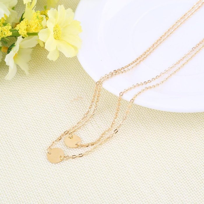Obula(TM) Big sales Simple Punk Gold Plated 2 Layer Chain NeckPendant Necklaces Jewelry Gift For Women