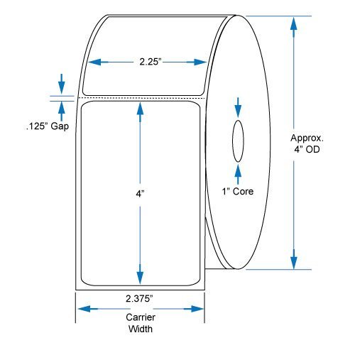 800522-405 Compatible KENCO&reg; Brand 2.25 inch x 4 inch with perf Direct Thermal Labels to fit Eltron or Zebra Printers...