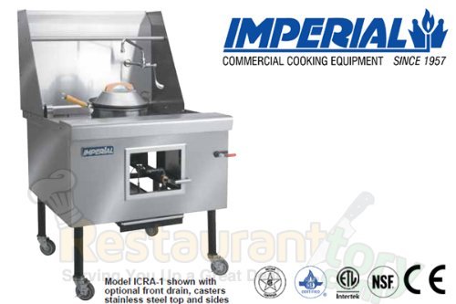 Imperial Commercial Chinese Range 2 Burners 60" Wide W/ Slanted Wok Holder Natural Gas Model Icra-2