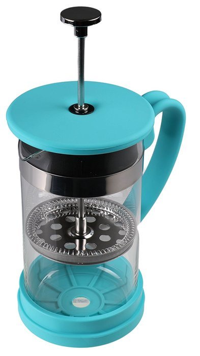 Gourmet 1 Liter Turquoise Glass and Silicone French Press Coffee Brewer N5