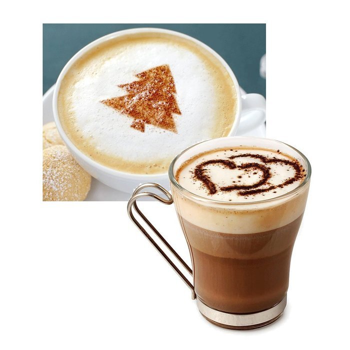 Startony Coffee Stencils Latte Art Cappuccino Plastic Plate Template 12Pcs Designs Decorating Tool