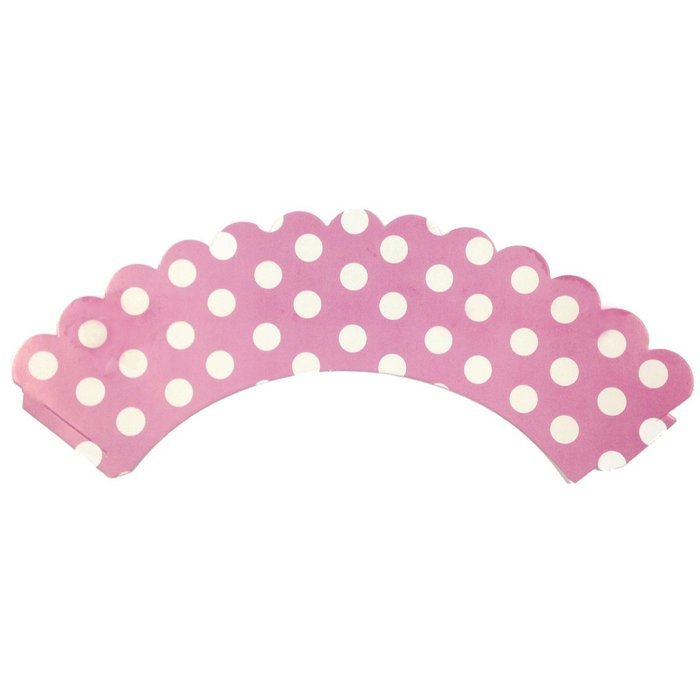 Wrapables Standard Size Polka Dots Cupcake Wrappers (Set of 20), Pink