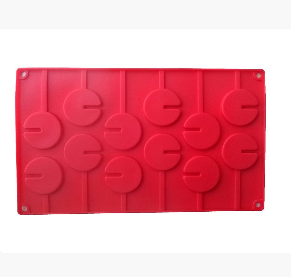 Yunko 12 Cavity Pac-man Lollipop Silicone Chocolate Candy Mold with 24 Sticks