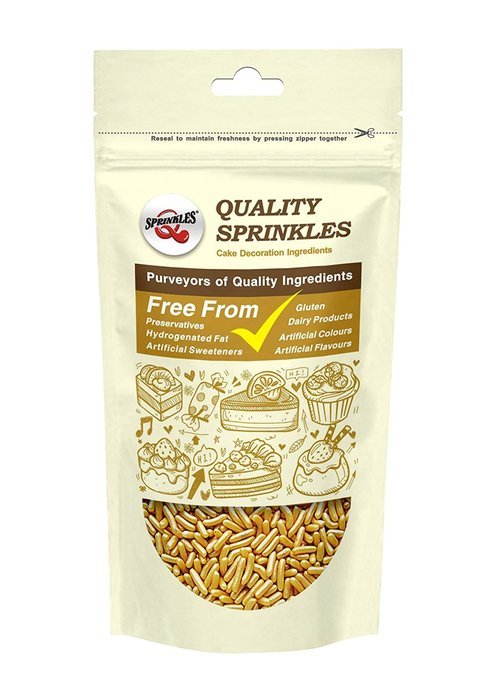 Natural Color Gold Sprinkles / Sugar Strands / Jimmies/ Vermicelli cake cupcake decorations