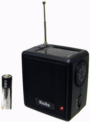 Kaito SB-1059 Mini Hand Crank AM/FM Weather Radio,Solar Power and Dynamo Power, Black N3