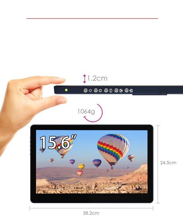 GeChic 1503I 15.6" IPS 1080p Portable Touchscreen Monitor with HDMI, VGA input, USB Powered...