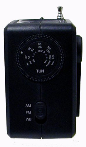 Kaito SB-1059 Mini Hand Crank AM/FM Weather Radio,Solar Power and Dynamo Power, Black N4