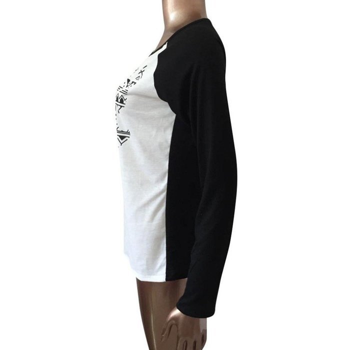 Morecome Women Fashion Christmas Elk Round Collar Cotton Long Sleeve Casual Tops (L) N4