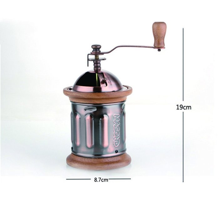 Manual Coffee Mill Grinder Canister Home with Hand Burr (Wood) N12