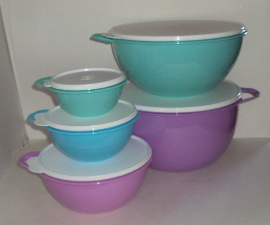 Tupperware Thatsa Bowl Tower 5 Sizes Bowls Pastel Colors Mega Set N2