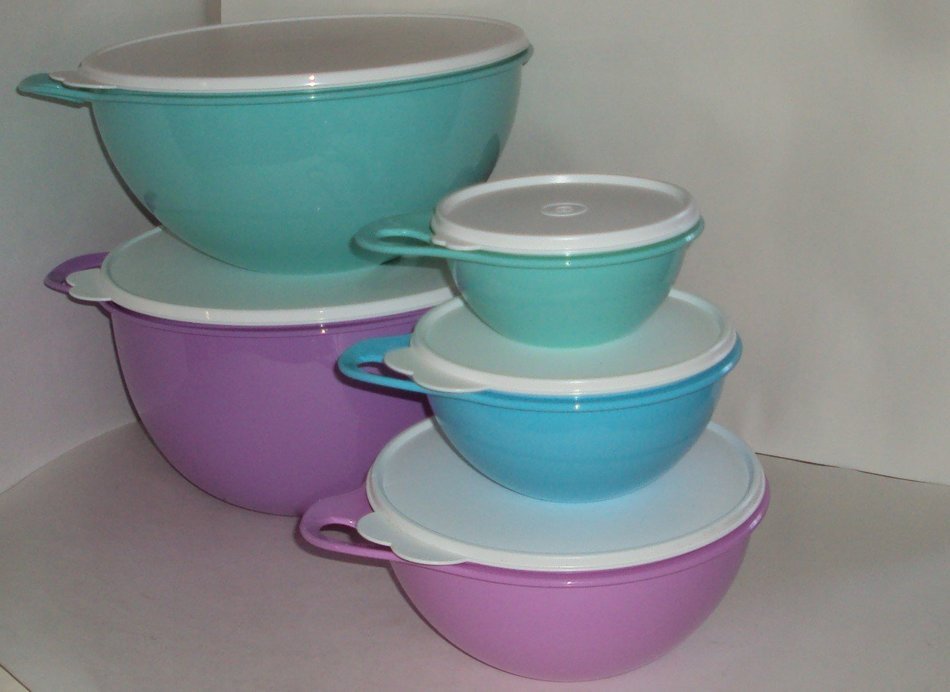 Tupperware Thatsa Bowl Tower 5 Sizes Bowls Pastel Colors Mega Set N3