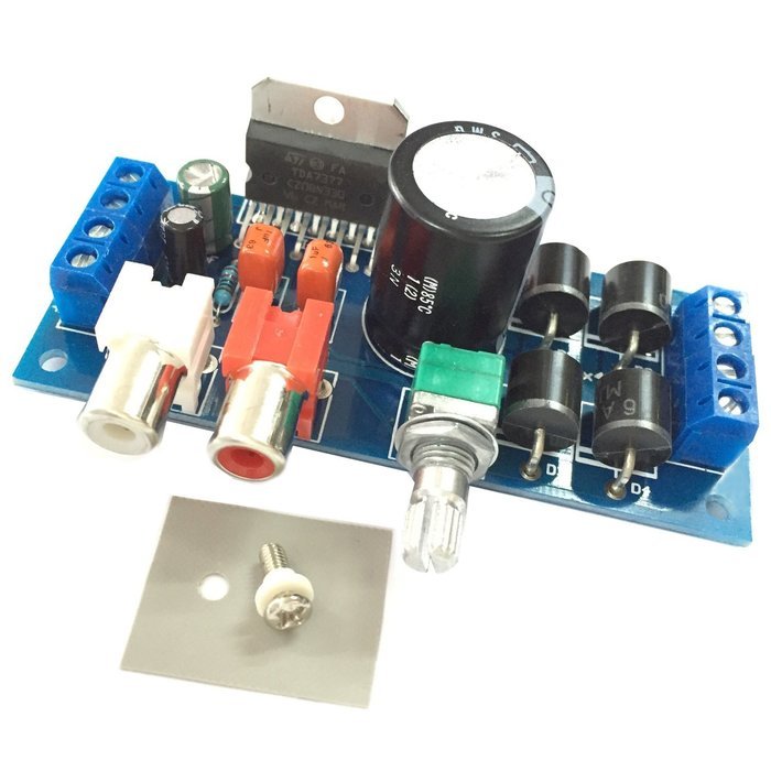 Qianson AC/DC 12V TDA7377 2x 20W Dual Channel Stereo BTL Circuit Audio Power Amplifier Board 20W+20W AMP For Car