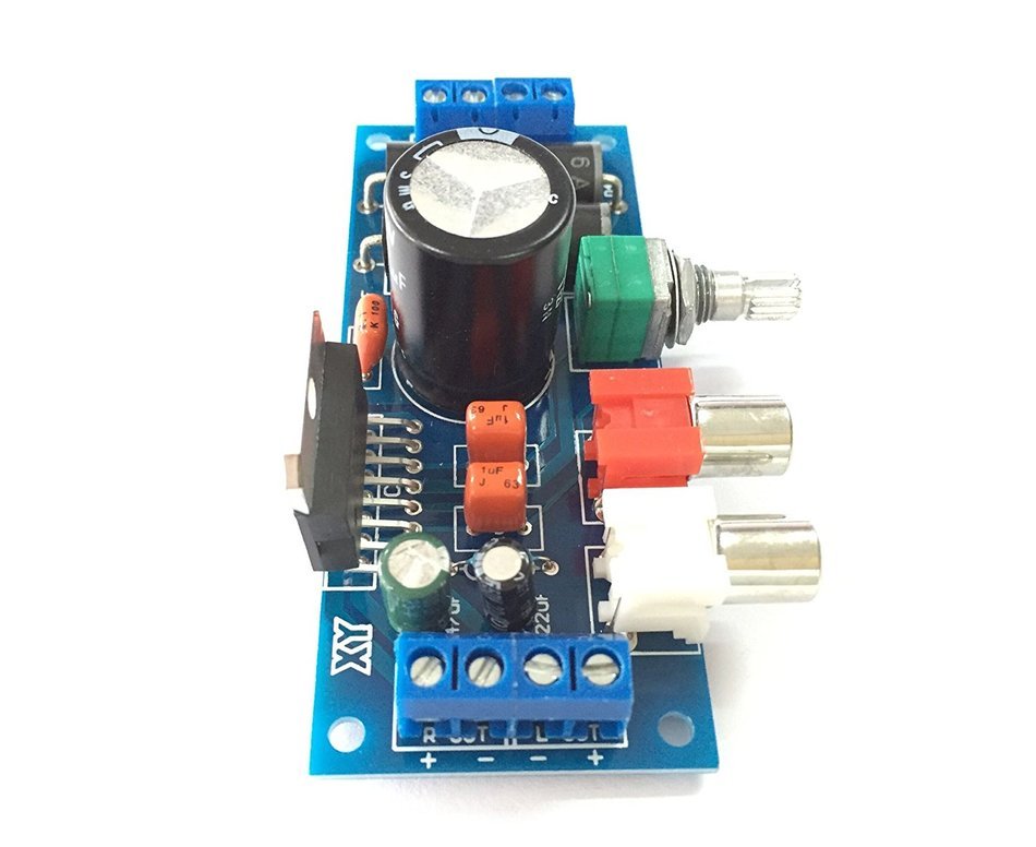 Qianson AC/DC 12V TDA7377 2x 20W Dual Channel Stereo BTL Circuit Audio Power Amplifier Board 20W+20W AMP For Car N2